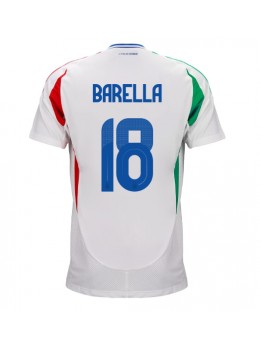 Billige Italia Nicolo Barella #18 Bortedrakt EM 2024 Kortermet